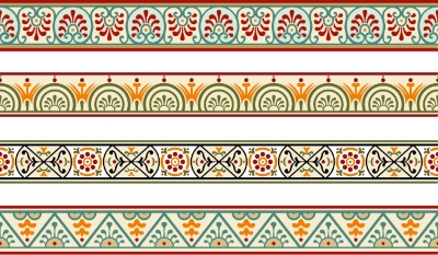 Roman Byzantine Mosaic Ceramics Ornamental Designs #3, 25xAI