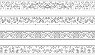 Roman Byzantine Mosaic Ceramics Ornamental Designs #3, 25xAI