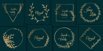 Wedding Monograms, Floral Frames & Wreaths #1, 25xAI