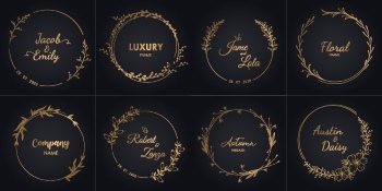 Wedding Monograms, Floral Frames & Wreaths #1, 25xAI
