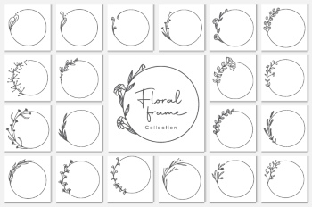 Wedding Monograms, Floral Frames & Wreaths #2, 27xAI