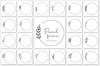 Wedding Monograms, Floral Frames & Wreaths #2, 27xAI