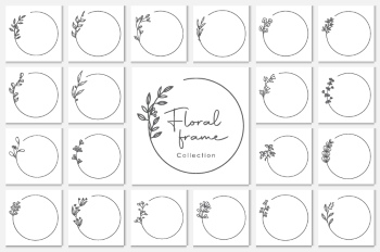 Wedding Monograms, Floral Frames & Wreaths #2, 27xAI