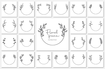 Wedding Monograms, Floral Frames & Wreaths #2, 27xAI