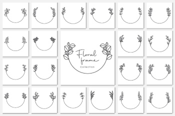 Wedding Monograms, Floral Frames & Wreaths #2, 27xAI