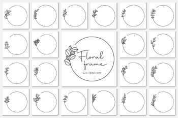 Wedding Monograms, Floral Frames & Wreaths #2, 27xAI