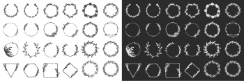 Wedding Monograms, Floral Frames & Wreaths #3, 25xAI