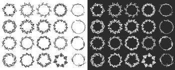 Wedding Monograms, Floral Frames & Wreaths #3, 25xAI