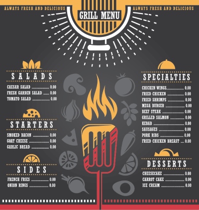 Barbecue Grill Restaurant Menus 36xAI
