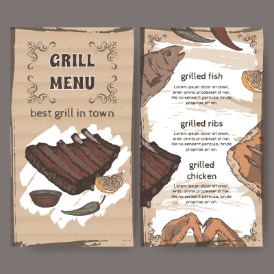 Barbecue Grill Restaurant Menus 36xAI
