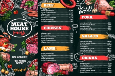 Barbecue Grill Restaurant Menus 36xAI
