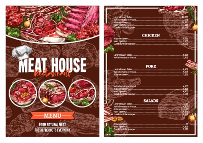 Barbecue Grill Restaurant Menus 36xAI