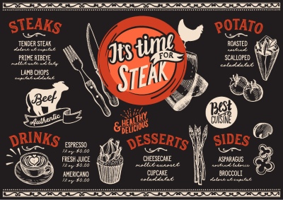 Barbecue Grill Restaurant Menus 36xAI