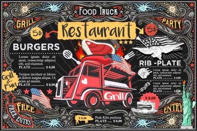Barbecue Grill Restaurant Menus 36xAI