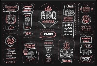 Barbecue Grill Restaurant Menus 36xAI