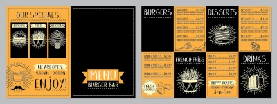 Barbecue Grill Restaurant Menus 36xAI