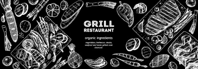 Barbecue Grill Restaurant Menus 36xAI