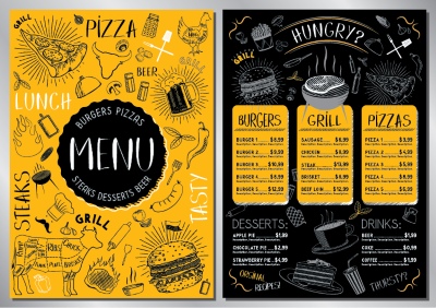 Barbecue Grill Restaurant Menus 36xAI