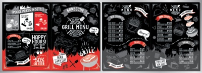 Barbecue Grill Restaurant Menus 36xAI