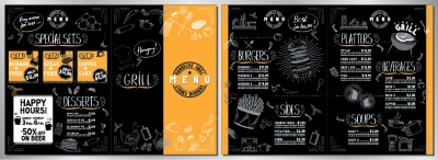Barbecue Grill Restaurant Menus 36xAI