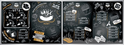Barbecue Grill Restaurant Menus 36xAI