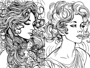 Artistic Woman Face Illustrations #1, 25xAI