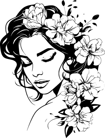 Artistic Woman Face Illustrations #1, 25xAI