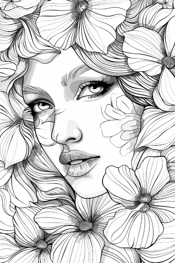 Artistic Woman Face Illustrations #1, 25xAI
