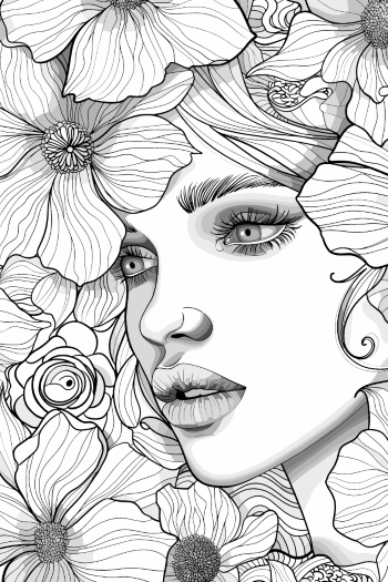 Artistic Woman Face Illustrations #1, 25xAI