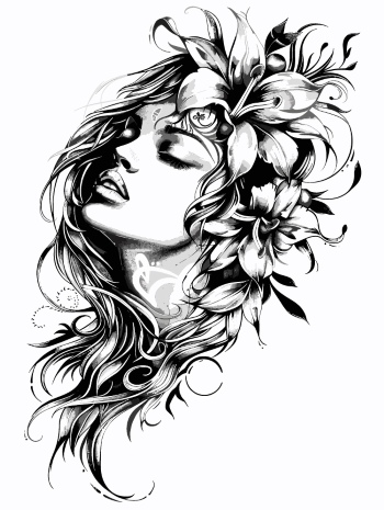 Artistic Woman Face Illustrations #1, 25xAI
