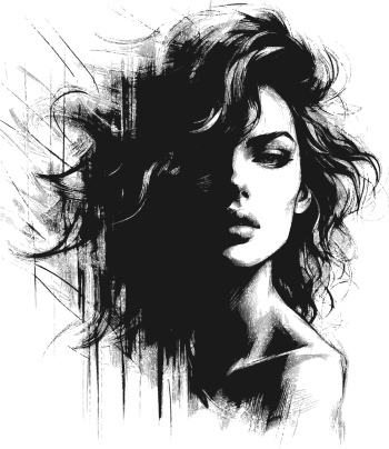 Artistic Woman Face Illustrations #2, 25xAI