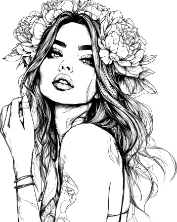Artistic Woman Face Illustrations #2, 25xAI