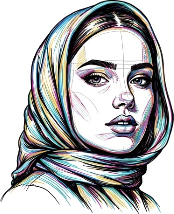 Artistic Woman Face Illustrations #2, 25xAI
