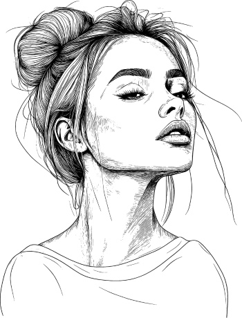 Artistic Woman Face Illustrations #3, 25xAI