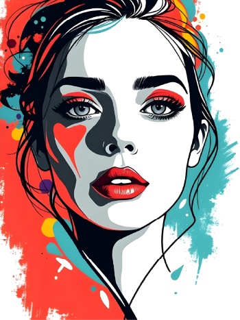 Artistic Woman Face Illustrations #3, 25xAI