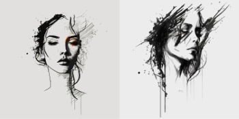 Artistic Woman Face Illustrations #3, 25xAI