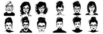 Artistic Woman Face Illustrations #3, 25xAI