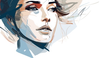 Artistic Woman Face Illustrations #3, 25xAI