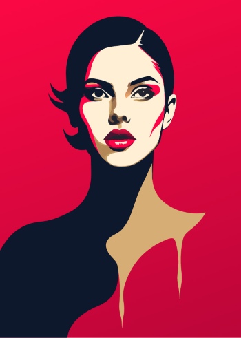 Artistic Woman Face Illustrations #4, 25xAI