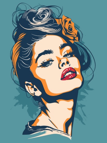 Artistic Woman Face Illustrations #4, 25xAI