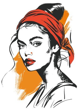 Artistic Woman Face Illustrations #4, 25xAI