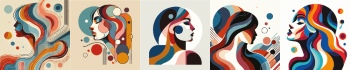 Artistic Woman Face Illustrations #5, 25xAI