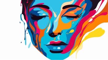 Artistic Woman Face Illustrations #5, 25xAI