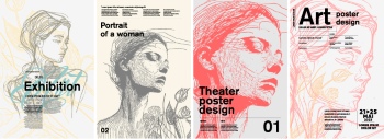 Artistic Woman Face Illustrations #6, 25xAI