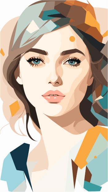 Artistic Woman Face Illustrations #6, 25xAI