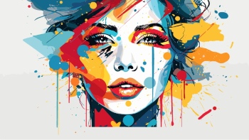 Artistic Woman Face Illustrations #6, 25xAI