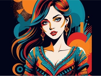 Artistic Woman Face Illustrations #7, 30xAI