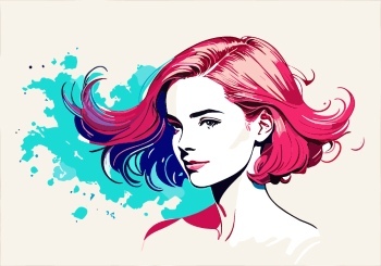 Artistic Woman Face Illustrations #7, 30xAI