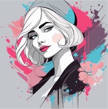 Artistic Woman Face Illustrations #7, 30xAI