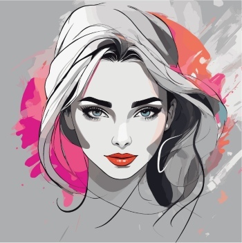 Artistic Woman Face Illustrations #7, 30xAI